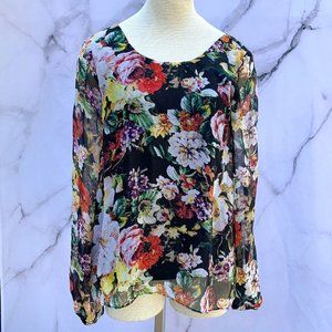 Show Me Your Mumu Jade Madame Fleur Floral Sheer Blouse Size M